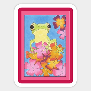 Tree Frog in the flowers Sticker